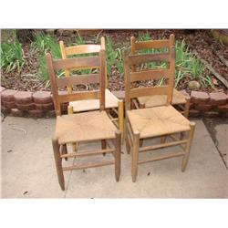 4 Rush Seat Chairs
