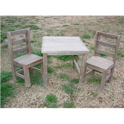 Rustic Child's Table & 2 Chairs