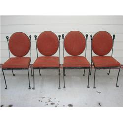 4 Black Wrought Iron Chairs 