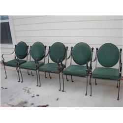 5 Black Wrought Iron Chairs