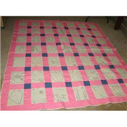 Handquilted & Embroidered "Color Book" Quilt