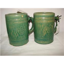 2 Unmarked McCoy Tankard Mugs