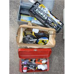 4 Tools Bags & Tray FULL Of Assorted Tools