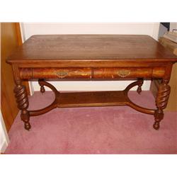 Antique Quartersawn Oak Writing Table