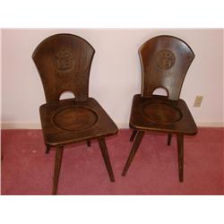 2 Old Wooden Chairs