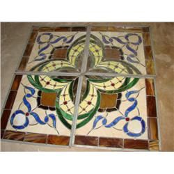 4 Panels of Leaded Stained Glass