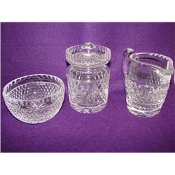 Crystal Cream, Sugar & Relish Dish