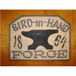 Wood Bird in Hand Forge Sign (PA)