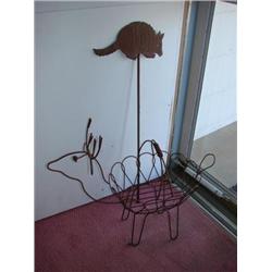 Metal Texas Yard Art:Armadillo & Deer