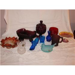 11 Glassware Items: Inclds.Fenton, Murano
