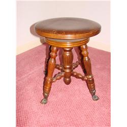 Glass Ball & Claw Foot Piano Stool