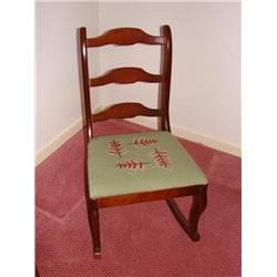 Needlepoint Seat Sewing Rocker