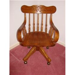 Oak Caster Chair