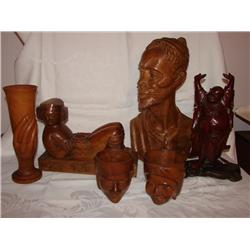 6 Wood Carved Items