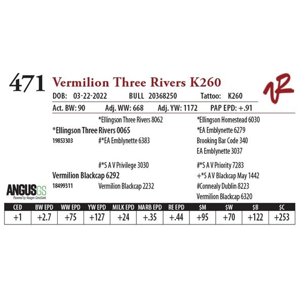 VERMILION THREE RIVERS K260