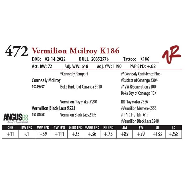 VERMILION MCILROY K186