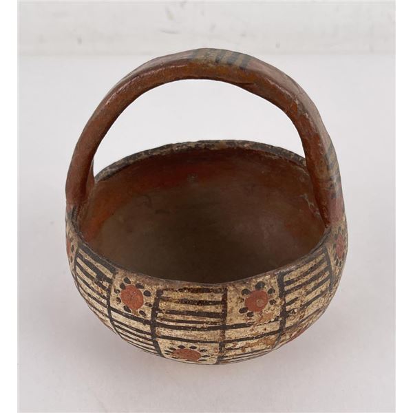 Antique Isleta Pueblo Indian Pottery Basket