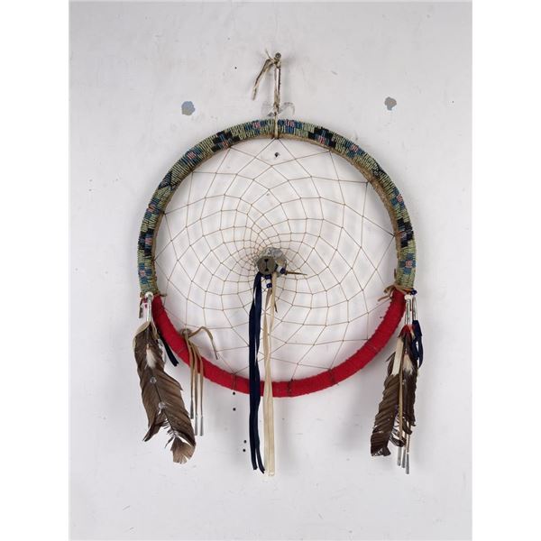 Plains Native American Indian Beaded Dreamcatcher