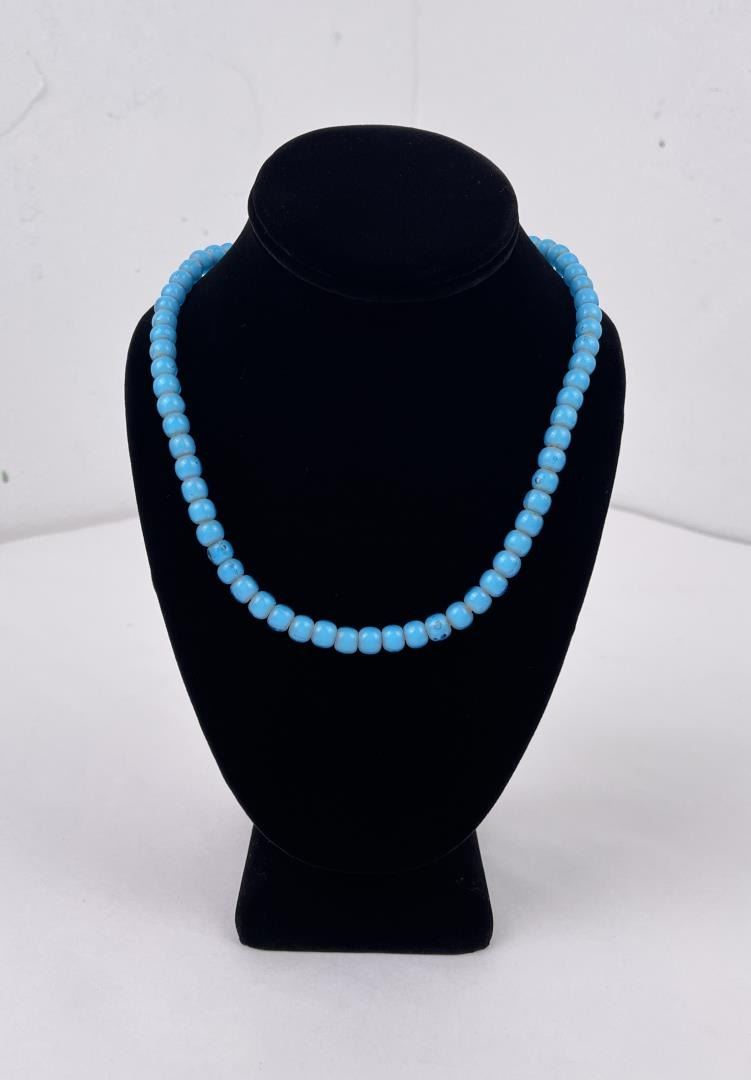 Hudson Bay Blue White Heart Trade Beads