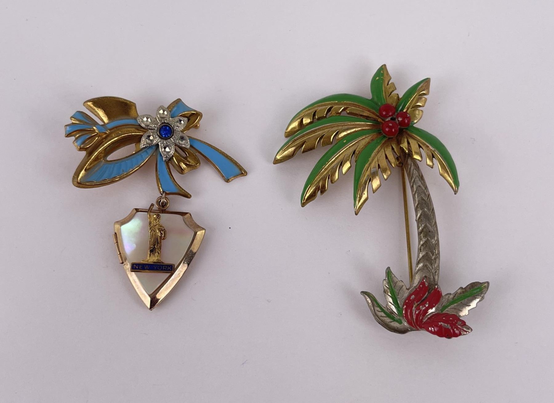 Broche Vintage Ciléa Françoise Montague - Bijou Costume Ancien, Fleur Laiton Et Plastique Marron
