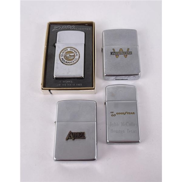 Lot of Engraved Vintage Zippo Lighters