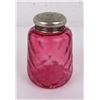 Image 2 : Victorian Quilted Cranberry Glass Muffineer