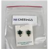 Image 2 : Zuni Sterling Silver Malachite Turtle Earrings