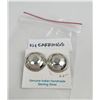 Image 2 : Navajo Sterling Silver Concho Button Earrings