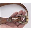 Image 4 : Sterling Silver Tooled Leather Cowboy Belt