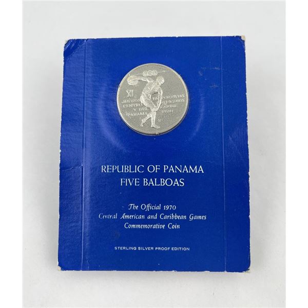 Republic of Panama Five Balboas Sterling Coin