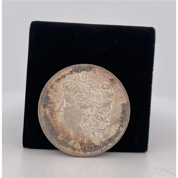 1887 Morgan Silver Dollar Rainbow Toned