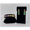 Image 1 : Chinese Jade Earrings and Bracelet