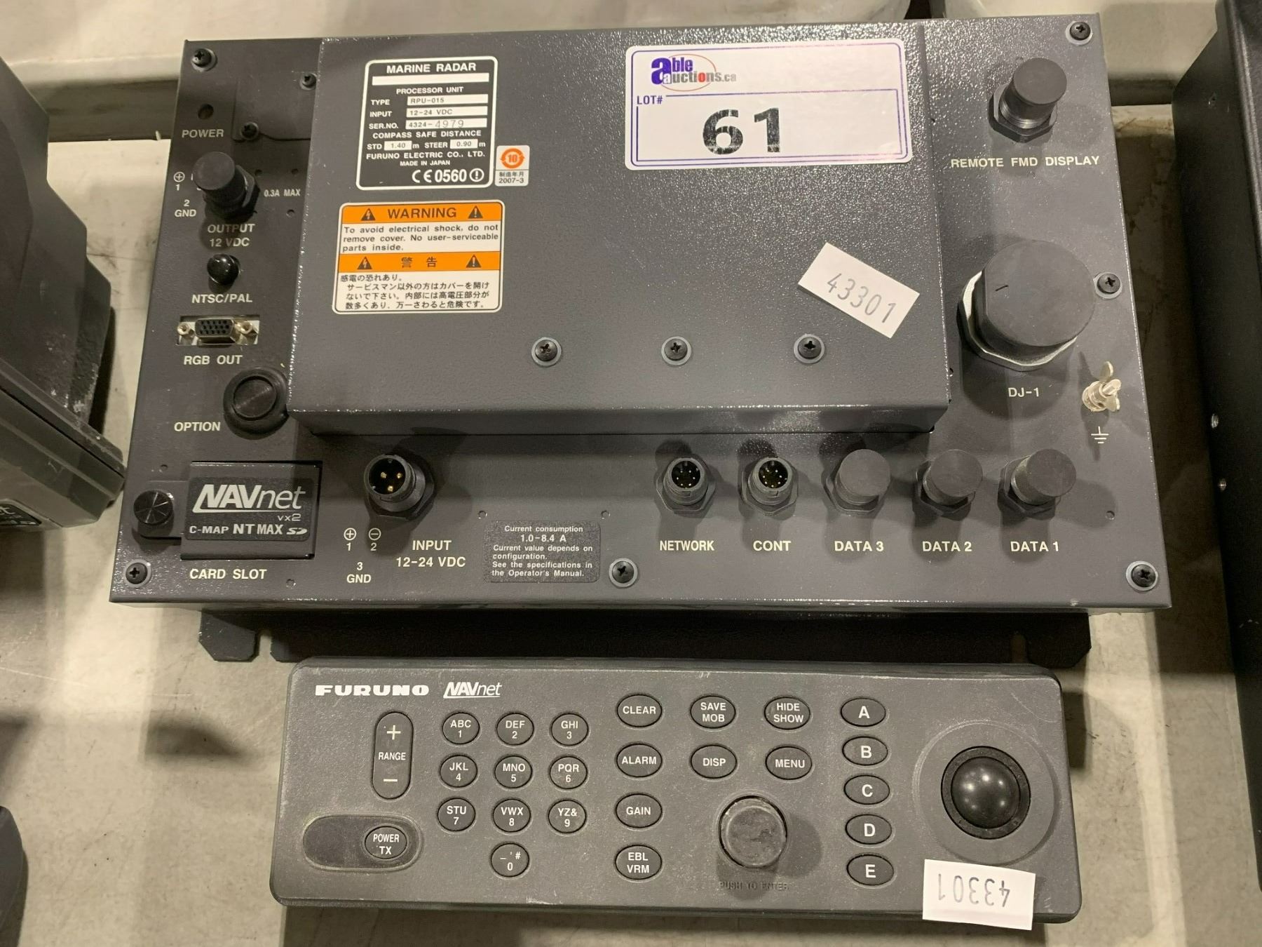 FURUNO NAVNET VX2 RPU-015 MARINE RADAR PROCESSOR UNIT WITH KEYBOARD