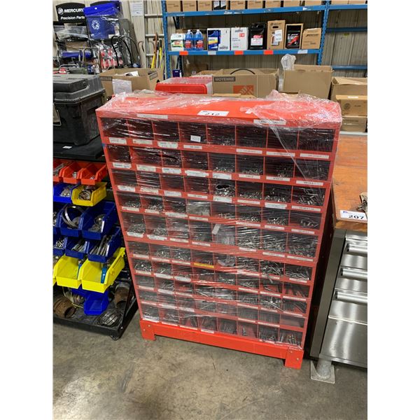 WURTH 80 SLOT METAL HARDWARE STORAGE RACK WITH ASSORTED MARINE BOLTS ...