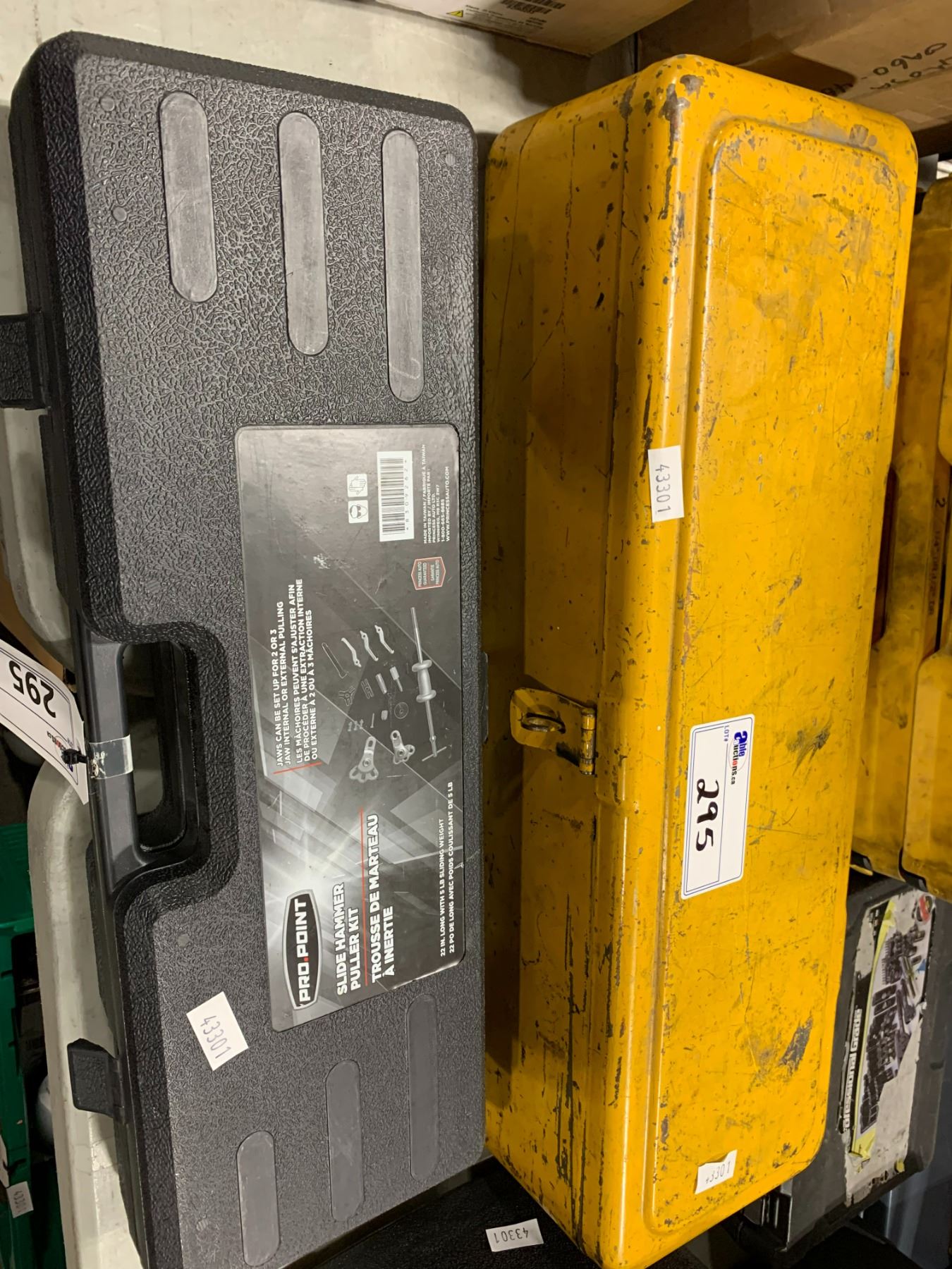 PRO.POINT SLIDE HAMMER PULLER KIT & YELLOW METAL TOOLBOX WITH HEAVY ...