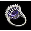 Image 3 : GIA Cert 11.78 ctw Tanzanite and Diamond Ring - 14KT White Gold