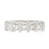 Image 1 : 18k White Gold 1.25 ctw Large Bar Set Princess Diamond Milgrain Work Band Ring