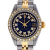 Image 1 : Rolex Ladies 2 Tone Quickset 18K Blue String Diamond Datejust Wristwatch