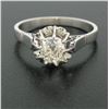Image 2 : Antique Art Deco Platinum 0.78 ctw Old Mine Cut Diamond Filigree Engagement Ring