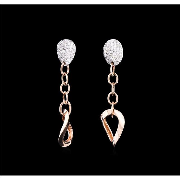 0.34 ctw Diamond Earrings - 14KT Two-Tone Gold