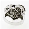 Image 7 : 10k White Gold 3.10 ctw Brown and White Diamond Leaf Heart Cluster Ring