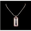 Image 1 : 14KT Rose Gold GIA Certified 162.70 ctw Kunzite and Diamond Pendant With Chain