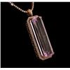 Image 3 : 14KT Rose Gold GIA Certified 162.70 ctw Kunzite and Diamond Pendant With Chain