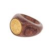 Image 5 : Hermes Dark Brown and Gold Wood Metal Selle Ring
