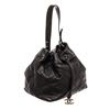 Image 2 : Chanel CC Black Calfskin Leather Drawstring Tote Bucket Bag