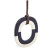 Image 4 : Hermes Dark Brown And Navy Issum Pendant Necklace