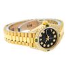 Image 4 : Rolex Ladies 18K Yellow Gold Black Diamond And Emerald President Wristwatch