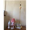 Image 1 : Lovely Two vintage lamps with pink decor items and Vase
