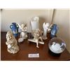 Image 1 : Wedgewood vases, Snow Globe, hanging fairy and two angels with a gnome and a pocket watch