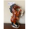 Image 2 : Porcelain Dark Brown Horse Figurine 7.5" tall with small white horse ornament